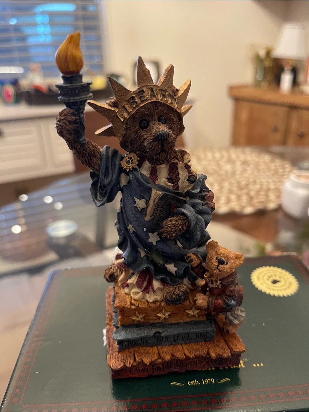 Boyds Bears Statue - Blue, Red, Gold Patriotic Liberty Bear